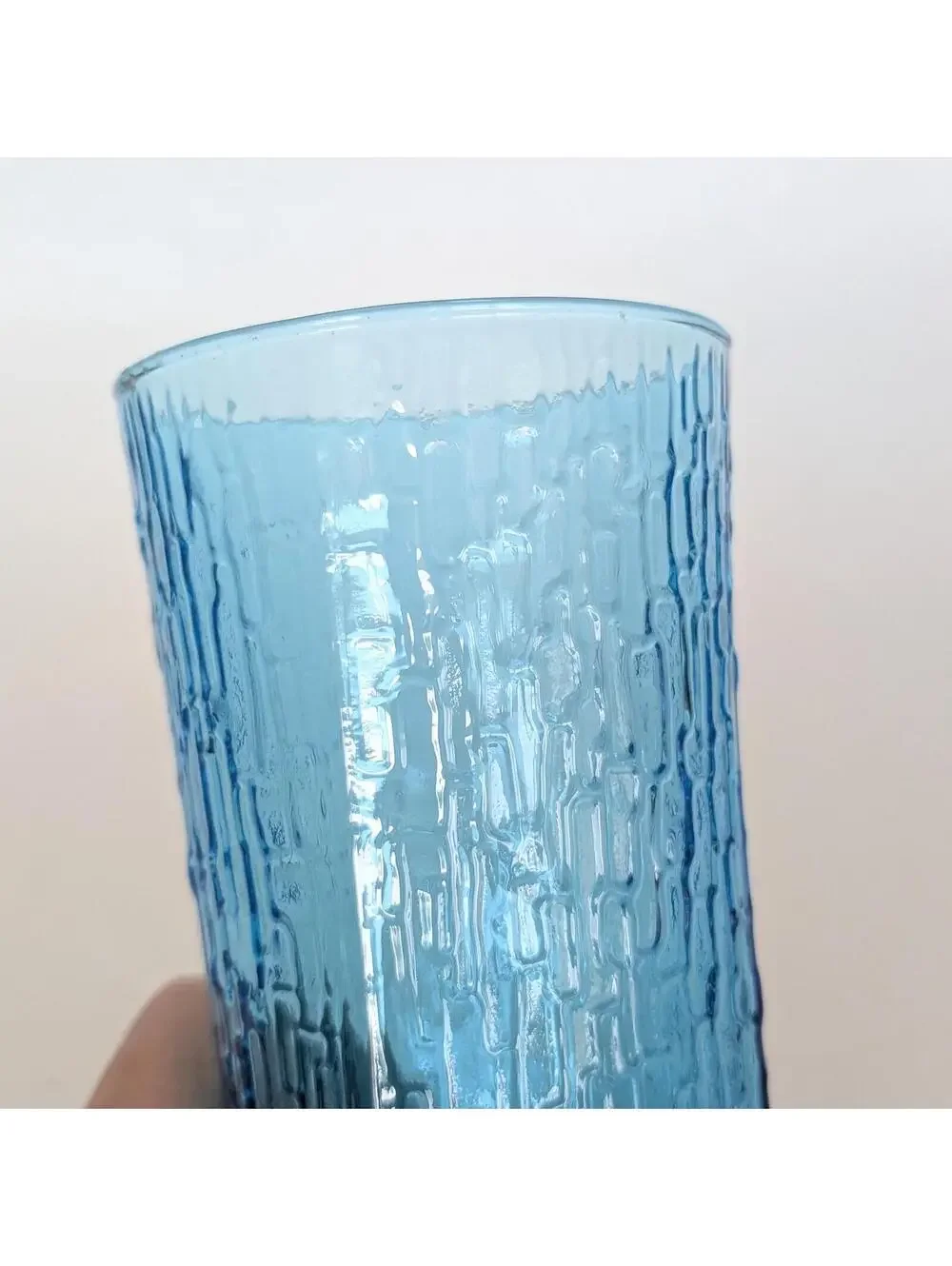 Vintage Laser Blue Anchor Hocking Pagoda Cooler Glasses
